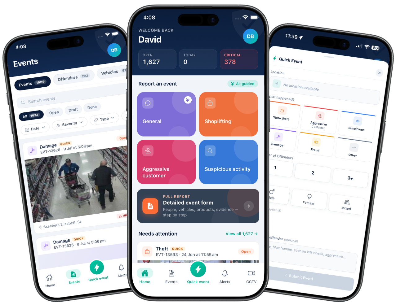 Safer Places Network app screens